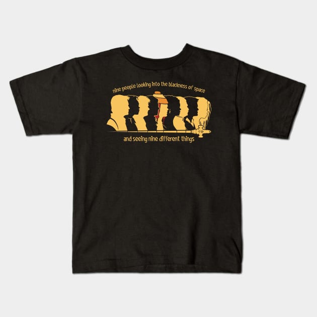 Nine People Kids T-Shirt by bigdamnbrowncoats